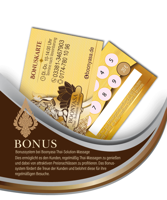 Boonyasa Konzept und ein Bonus-System in Ihrer Thai Massage Praxis in Brandenburg